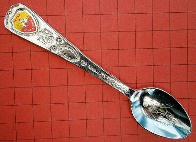 SC349*) Vintage Emaille Texas Lone State Indianer Souvenir Sammler Löffel
