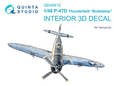 FÜNFTES STUDIO Quinta Studio 1/48 P-47D Thunderbolt Bubbletop 3D-gedruckter Innenraum (Tamiya)