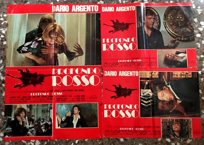 LOTTO DI N.2 FOTOBUSTE + SOGGETTONE - PROFONDO ROSSO - Dario Argento - LOBBYCARD