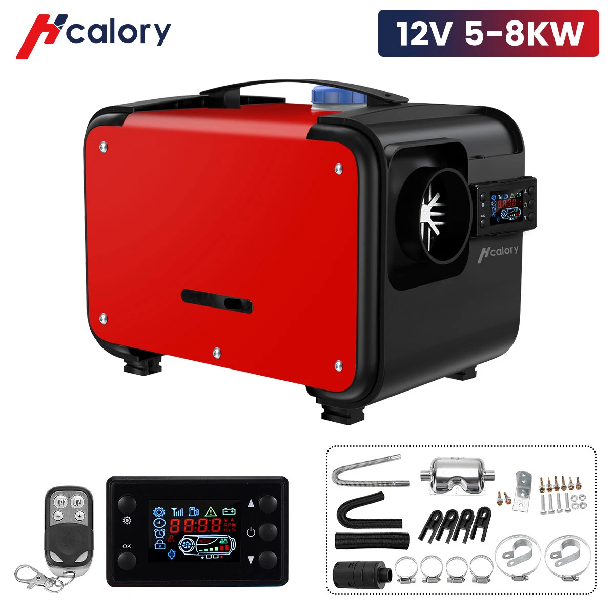 ALL IN ONE 8KW 12V Air Diesel Heater LCD Monitor Remote Thermostat Car Boats  | eBay