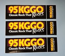 VINTAGE 95 KGGO CLASSIC ROCK Des Moines IOWA BUMPER Stickers Lot Of (3) UNSTUCK 