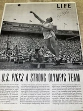 Jim Delaney Signed Autographed 8.5x11 Sheet Olympic 1948 Silver Medalist