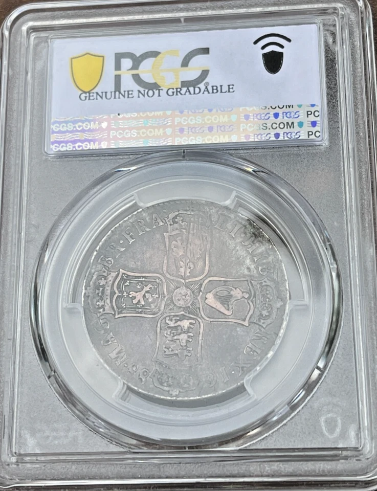 1688 Silver 1/2 Crown Great Britain King James II Very RARE English Coin .925 Ag - Image 2 of 4