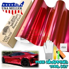 Supercast Chrome Rose Red Car Vinyl Wrap Decal Sticker Bubble Free Sheet Film