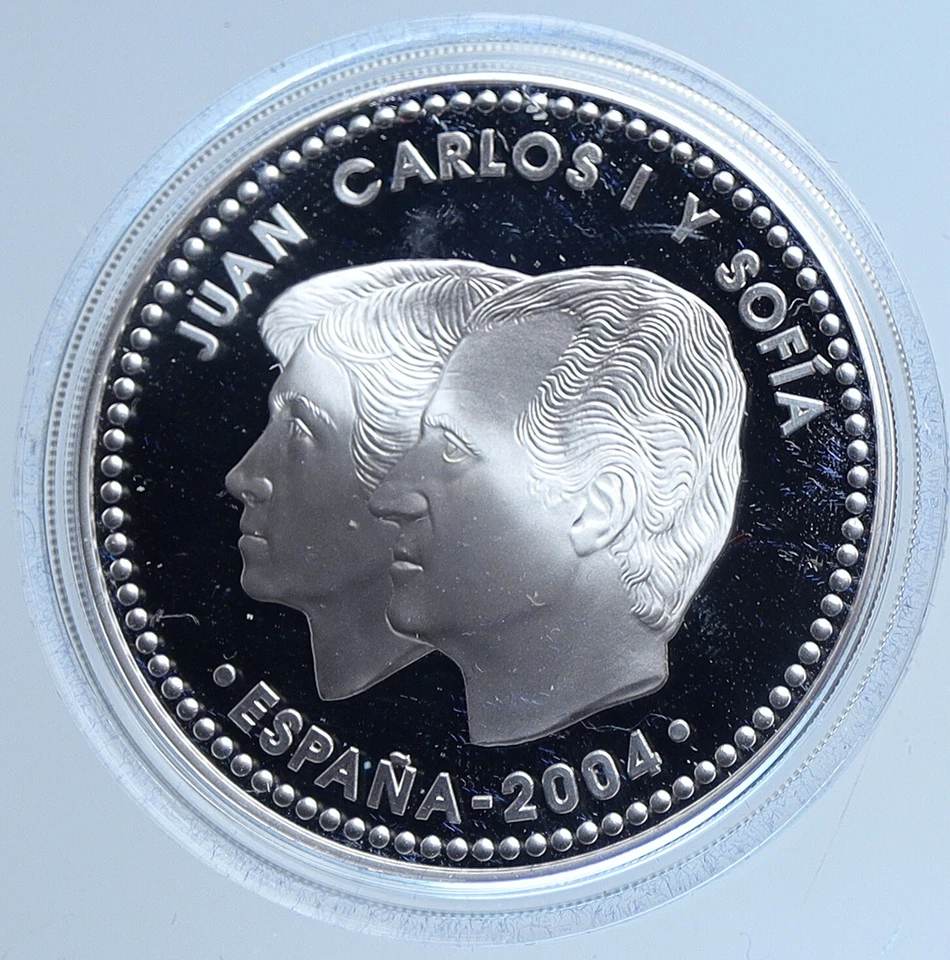 2004 SPAIN JUAN CARLOS I Queen Isabel I OLD Proof Silver 10 Euro Coin i113531 - Image 2 of 3