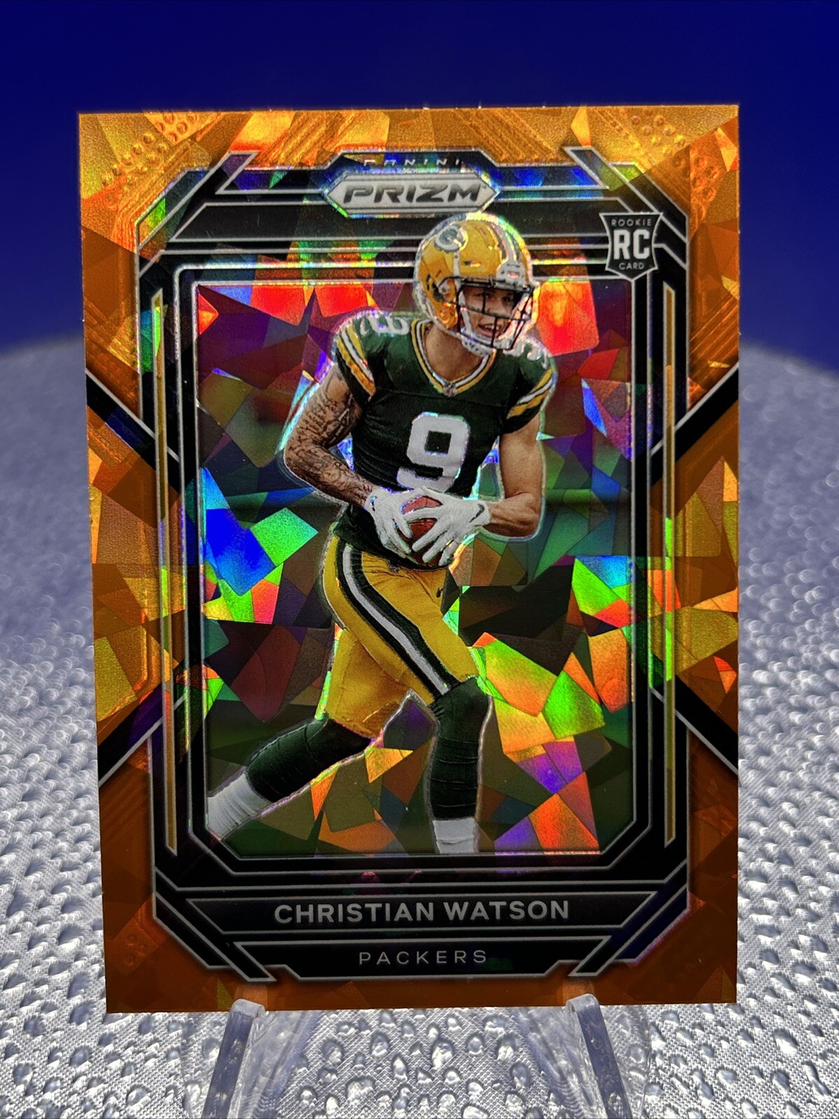 2022 Panini Prizm - Rookies Orange Cracked Ice Prizm #314 Christian Watson (RC)