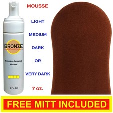 BRONZE - Sunless Self Tanning Mousse - 7 oz  Mitt, Gloves  Tanner Best .