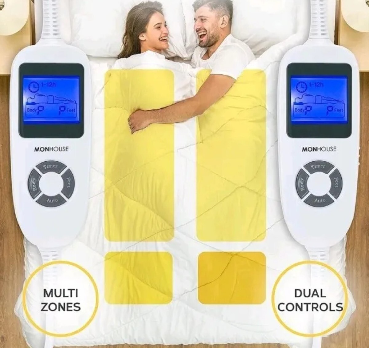 MONHOUSE Heated Throw Electric Blanket Digital Controller Timer up to 9h  double | eBay