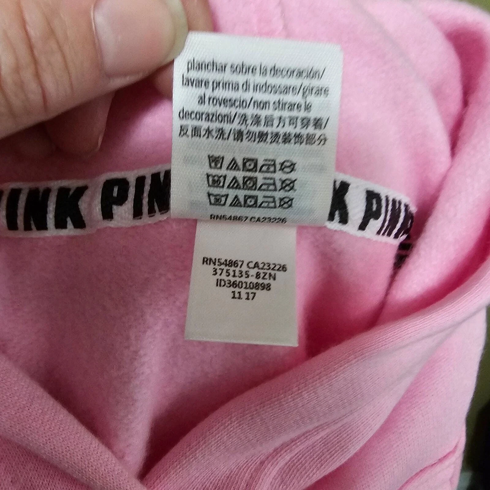 UNDERCOVER Felpa ROSA Victoria's Secret con cappuccio e lacci a spalla taglia S