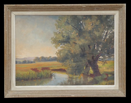 Yves MOISAN (1908-1976) Bord de Nièvre in Coulanges-lès-Nevers Burgund Nevers - Bild 3 von 6