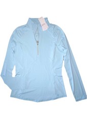 Lilly Pulitzer Xs Luxletic FRESH WATER BLUE JUSTINE Half Zip Pullover UPF50 NWT
