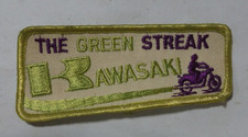 VINTAGE THE GREEN STREAK KAWASAKI MOTORCYCLE PATCH (4.75"x2")            (PATCH)
