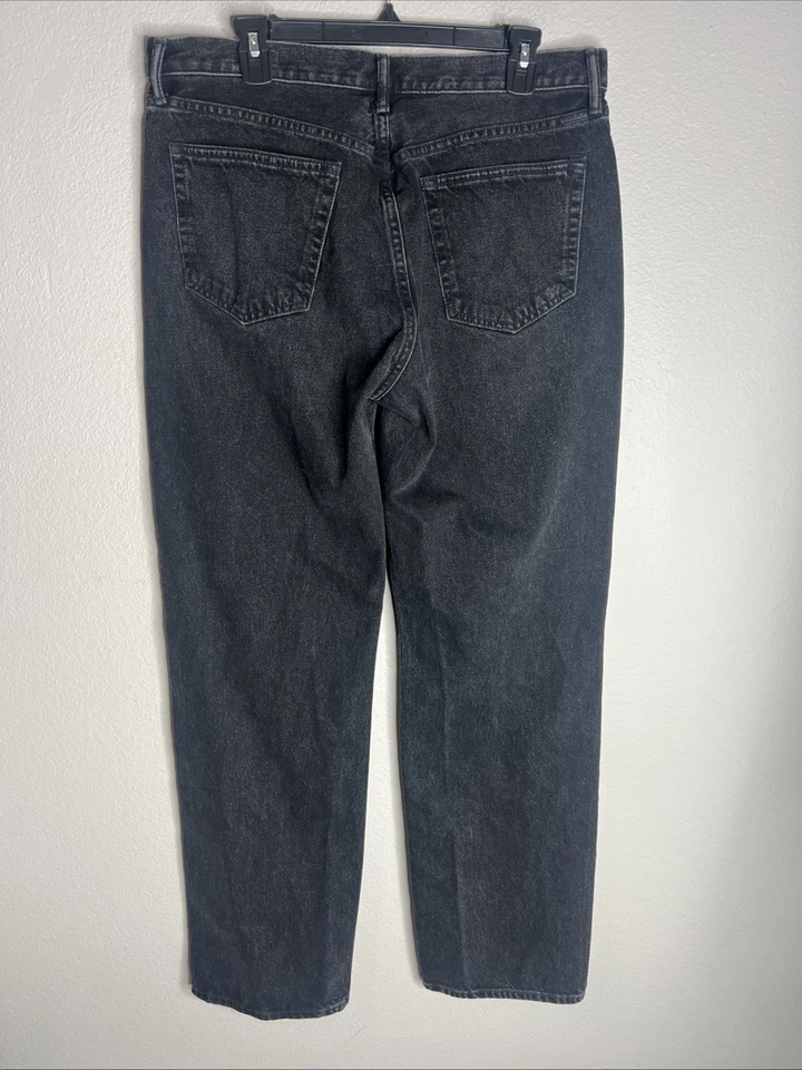 AYR All Year Round Jeans Mens 34x32 The Slacker Relaxed Black Straight Button Up - Image 4 of 4