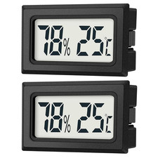 Set 2 Termometri Igrometri Digitali Interni, LCD, per Serra, Casa e Rettili