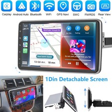 Single1 Din 10" Touchscreen Car Stereo Radio w/ Android /Apple Carplay GPS Navi