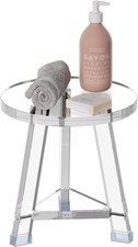 Acrylic Round Corner Shower Stool for Inside Shower - Clear Shower Bench for