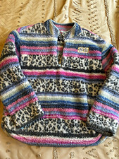 Hurley Girls Size 14 Multicolor Fleece 1/4 Zip Pullover Sweatshirt Mock Neck