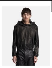 NEW RICK OWENS MAINLINE LEATHER EDFU HOODED J...