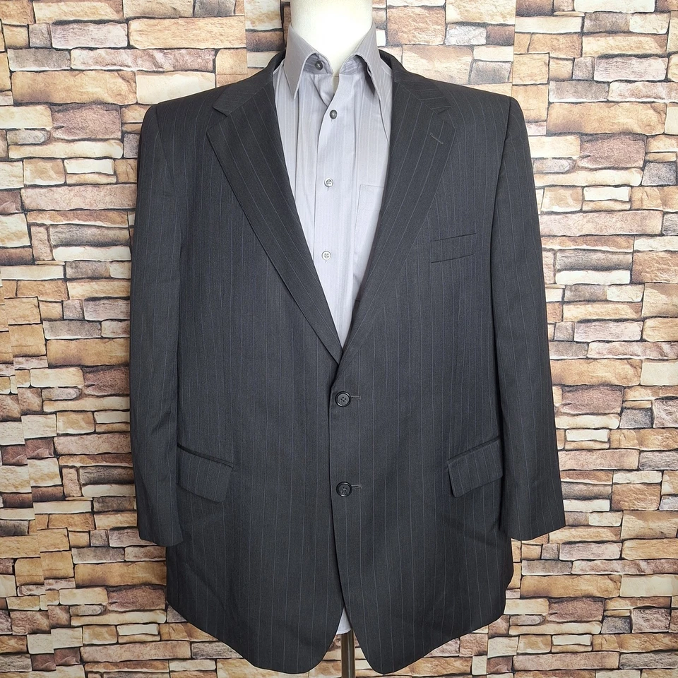Костюм мужской Petrocelli 2 предмета 48R 42X29 темно-серый в полоску одинарный вентилируемый - Изображение 3 из 4