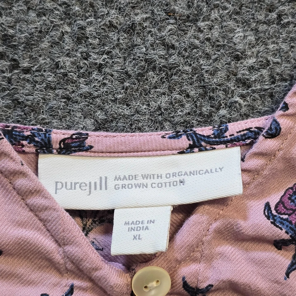 Top Jill Mujer Talla XL Rosa Floral Cuello en V Manga 3/4 Campesino Informal Carrera Foto 3 de 4