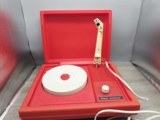Sears Solid State Portable Record Player Red Phono Works, Read