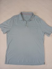 Free Fly Bamboo Polo Shirt Light Blue Front Pocket Short Sleeve Mens Size Large