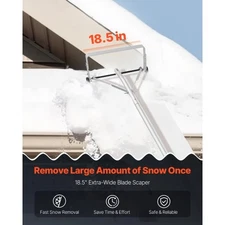 VEVOR Snow Roof Rake, 18.5 in Aluminum Blade, 5.2-30 ft Adjustable Roof Snow Scr