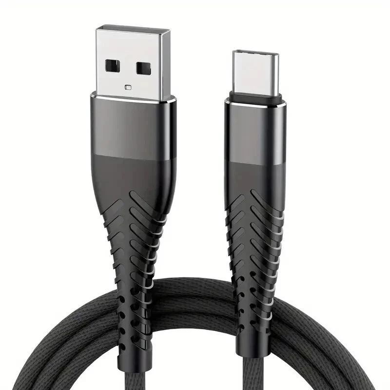 USB-A to USB-C Cable Braided Fast Charger Type C Lead For iPhone 15 16 Samsung - Image 2 of 4