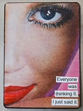 Mixed Media Collage Art Card ACEO ATC Vintage Snarky Women I Just Said It