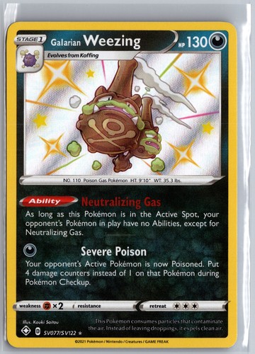 Galarian Weezing SV077/SV122 Shining Fates Shiny Vault Pokemon Holo NM