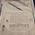 Vintage Framed Sheaffers Pen Ad — photo 1