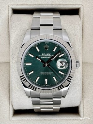 2022 Rolex Datejust 41mm 126334 Oyster Mint Green Dial