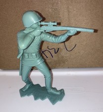 Plastimarx Mexico 70  s WWII Blue RUSSIAN SOLDIER Standing Firing Rifle 6  Figure
