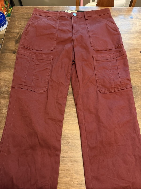 Women's Democracy AB Technology Size 12   Burgundy/Brick Red Cargo Pocket Pants