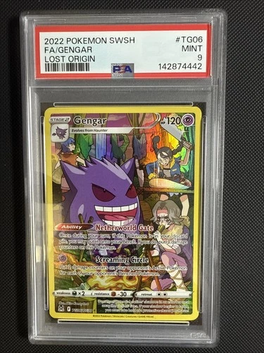 Pokémon Gengar TG06/TG30 Full Art Holo Lost Origin Trainer Gallery PSA 9