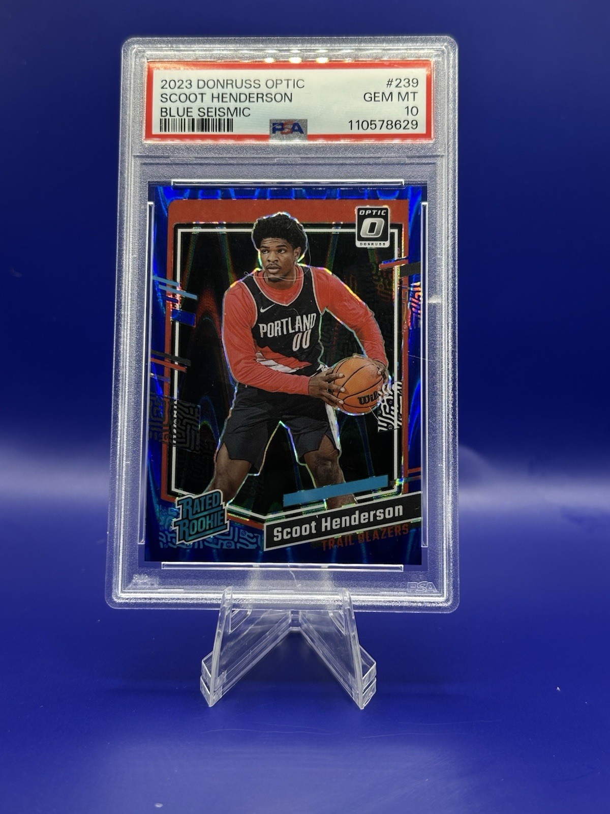 2023-24 Panini Donruss Optic - Rated Rookie Scoot Henderson Blue Seismic /249