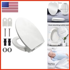 Soft Close Toilet Seat Elongated for TOTO SS114 01, Cotton White