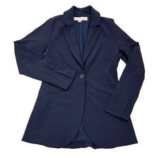 Boston Proper Navy Blazer Button Front Tailored Fit SZ 4 Travel Stretch Career
