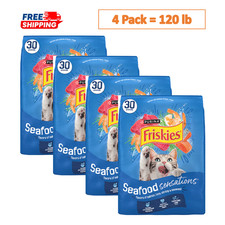 4 Pack,Friskies® Seafood Sensations Adult Cat Dry Food - Seafood, 30 lb Bag 0.64 per pound