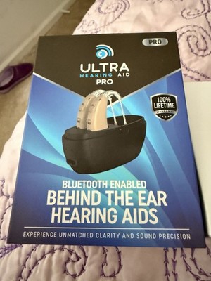 Ultra Pro Hearing Aids Bluetooth Enabled Rechargeable Noise Canceling Pair New
