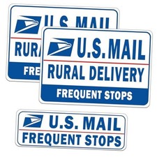 Mail Delivery Driver Magnetic Signs - 3 Pack Rural Carrier Blue White 3 Pack
