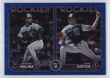 2024 Update Rookie Combo Blue Holo Foilboard Evan Justice Anthony Molina 0wp8