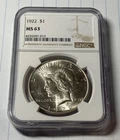 1922-P Peace Silver Dollar $1 NGC MS63 Beautiful Lustrous Example