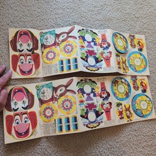 Vintage * Cardboard Easter Punch Out Sheets * Roll ?em Egg Toys Set Of Two