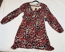 NEW EXPRESS WOMEN SIZE SMALL Animal Print tie front long sleeves 