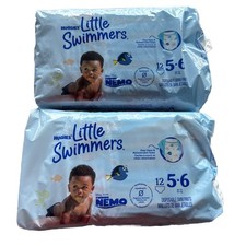 2 Huggies Little Swimmers Disposable Swim Diapers, Size 5-6. 32lbs. 24 Pcs