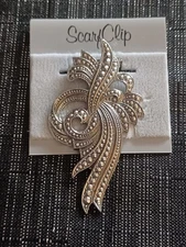 Vintage Art Deco Silver-tone Scarf Clip