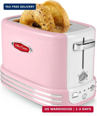 Nostalgia Retro Wide 2-Slice Toaster, Vintage Design With Crumb Tray, Cord Stora