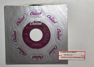 The Beatles    A Hard Day's Night Should Have Known Better 45 1988 w/ juke strip