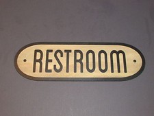 Oval Rustic Style 8" Wood Restroom Door Sign
